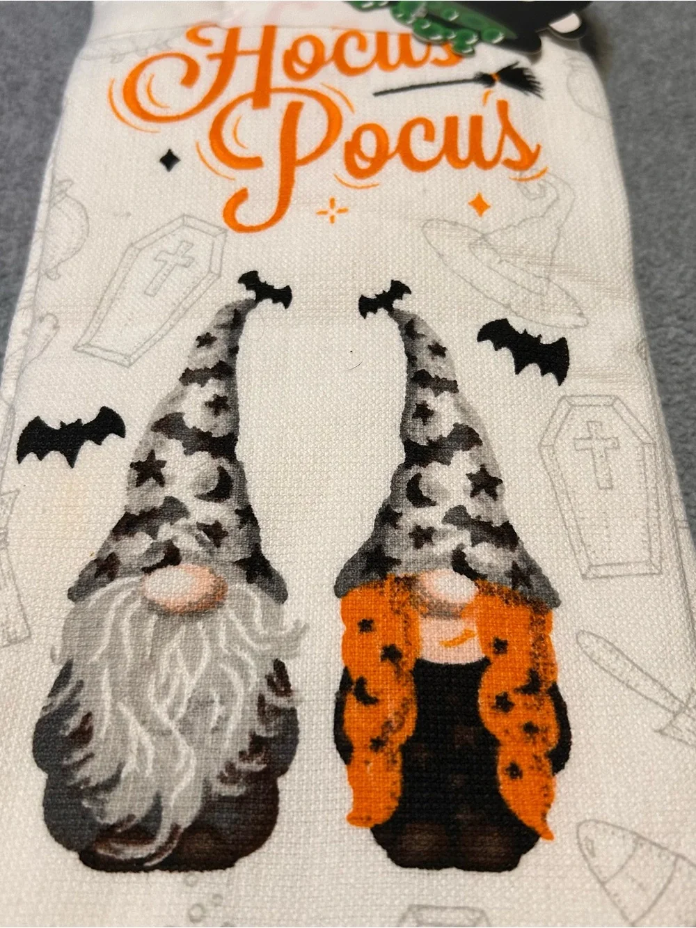 Hocus Pocus Gnome Set of 2 Halloween Kitchen Towels